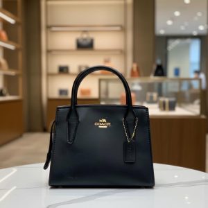 Classic Black Structured Top-Handle Bag
