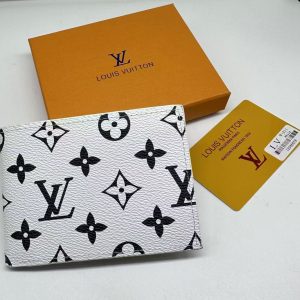 White And Black Monogram Leather Wallet